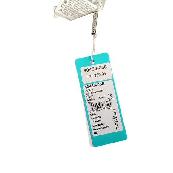 Seafolly Womens Active Brazilian Bikini Bottoms Black Size 10 Nylon/Elastane - Picture 6 of 9